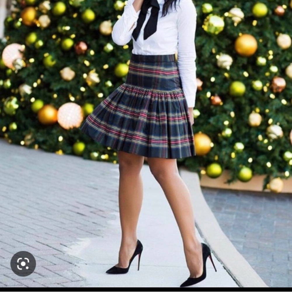 J-crew plaid taffeta skirt
